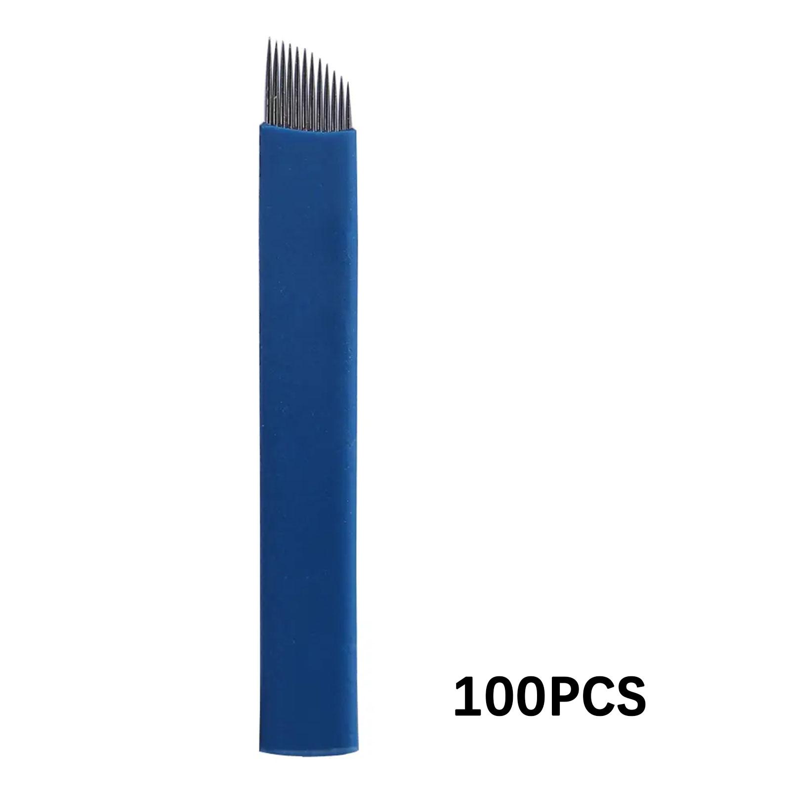 

100 шт. иглы для микроблейдинга, ручные иглы для микроблейдинга, перманентный макияж, стерильные иглы, многофункциональные лезвия для татуажа бровей 100pcs