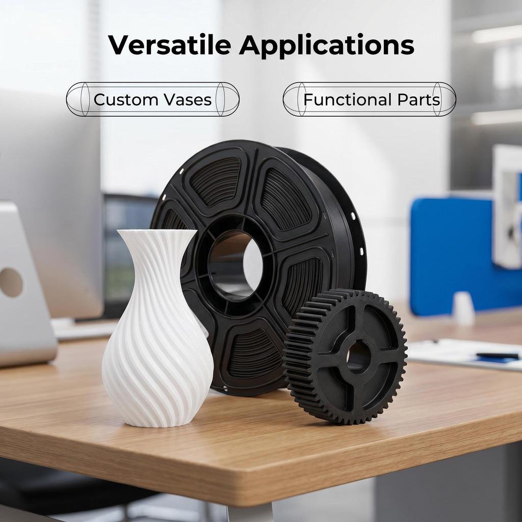 3D Printer Filament 1.75mm PETG Black 1KG/3KG Roll Smooth Printing Low Warping High Strength 240C Material