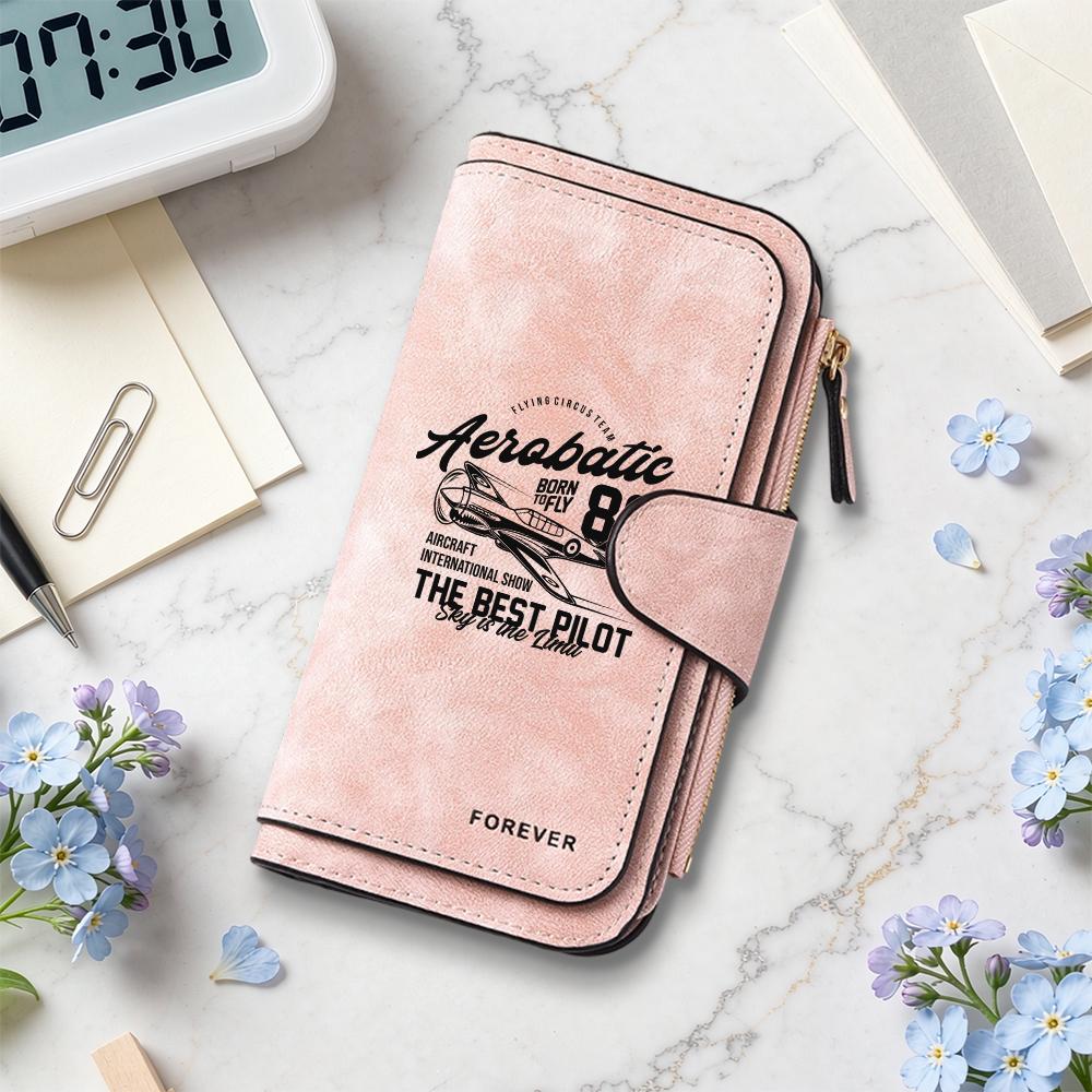 Aerobatic Print Long Wallet Forever Multi Card Holder Fashion Casual Purse for Daily Use