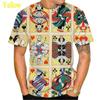 3D Print Playing Cards Pattern T-Shirts Personality Casual Round Neck Short Sleeves Hip Hop Men's T-shirts