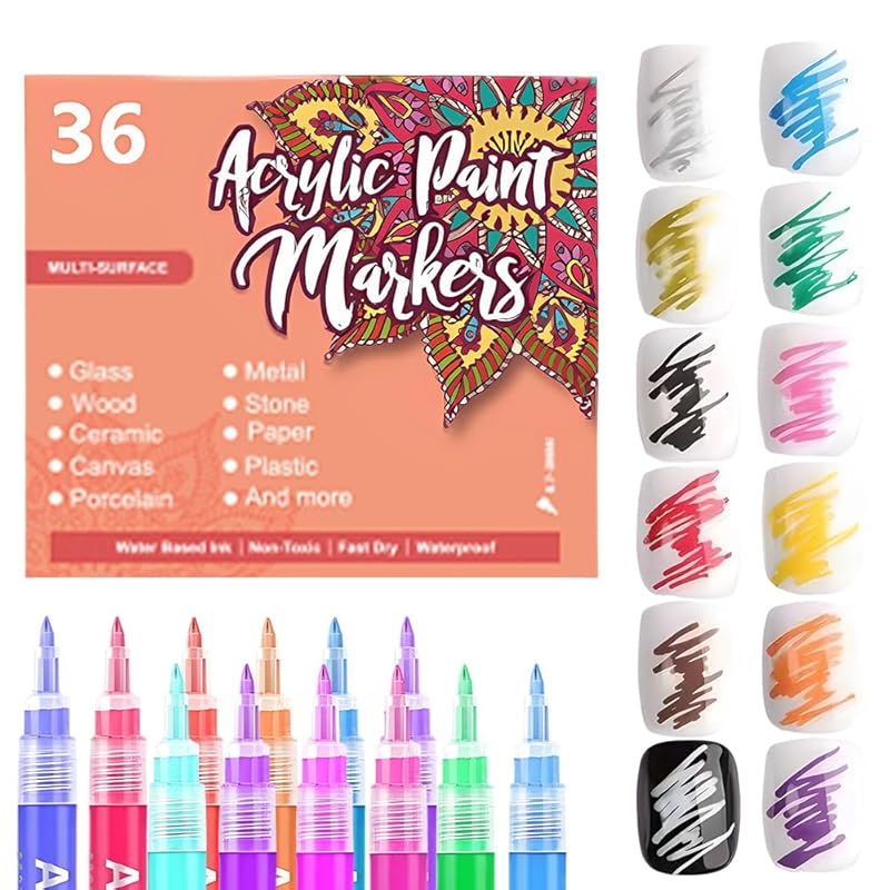 3D 0.7MM Quick Dry Essentials Nail Art Pens Set Spring Summer for Nail Art Design Acrylic Paint Makers Drawing Point Liner Pen Dotting Tools