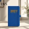 2027 Daily Planner with PU Leather Cover, A6 Pocket Size Compact Organizer Agenda, Portable Notebook Pen Holder for Efficient Time Management