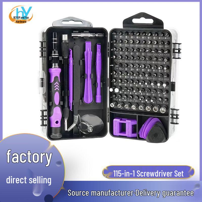 115-in-1 Multifunctional Screwdriver Set with ABS Plastic and Nickel-Plated Steel Tools
