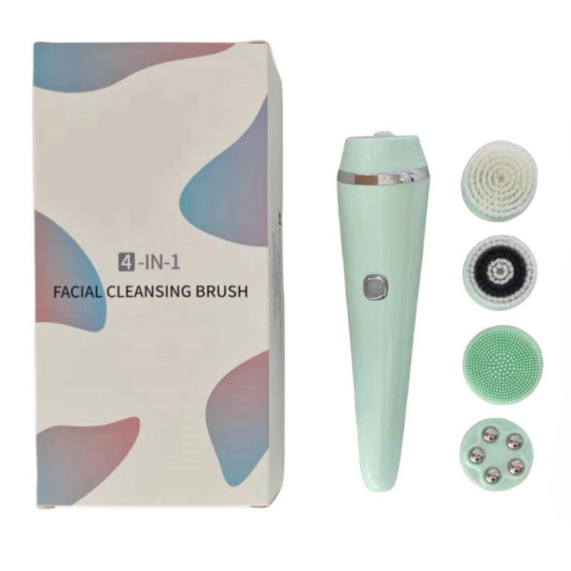 Multifunctional Waterproof Rotating Electric Facial Cleansing & Massage Brush - 4-in-1 Pore Cleaner