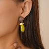 European Retro Geometric Resin Wrapped Earrings: High-End Autumn Winter Style for Women