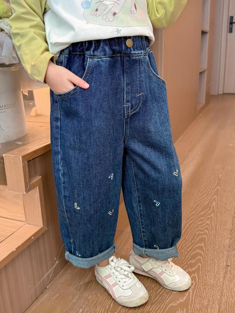 Mädchen Elastische Weiche Denim Jeans - Frühling/Herbst Lässig, Lockere Passform für Kinder