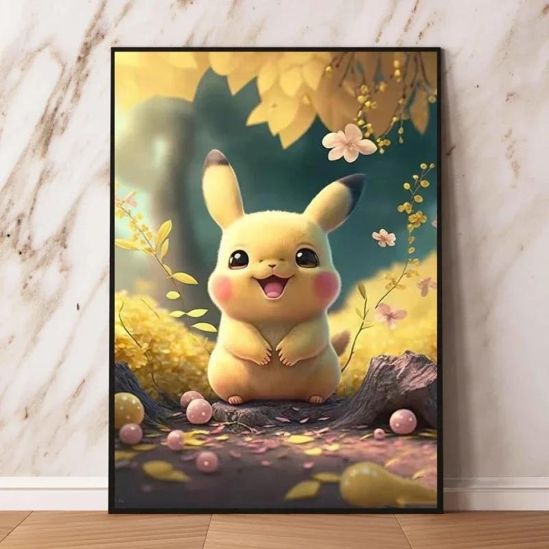 Pikachu Canvas Prints Cute Anime Poster Decor Paintings Modern Living Room Cartoon Character Picture Wall Decor Gifts