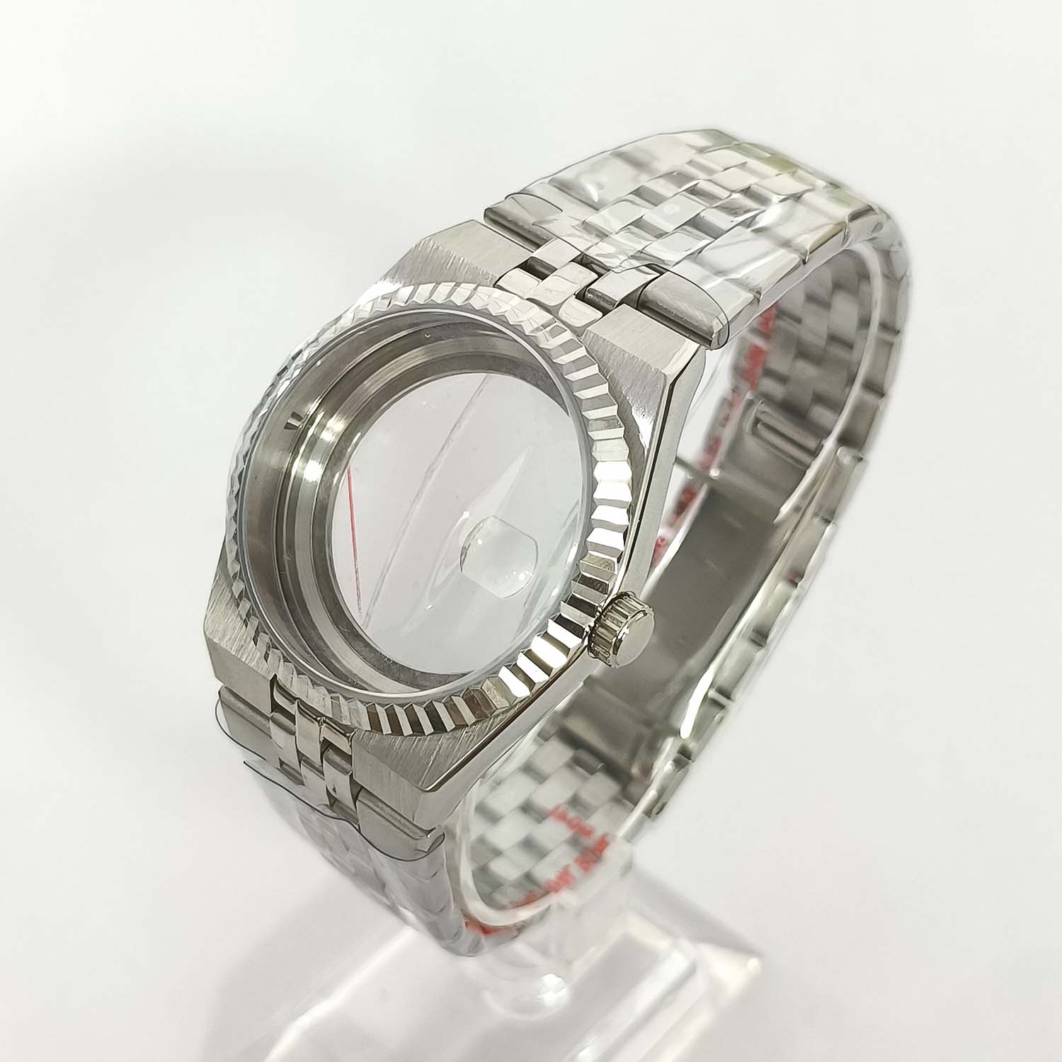 

39.5mm Siliver Stainless Steel Watch Case Sapphire Glass Waterproof Watches Accessories for NH35 NH36 Movement серебряный