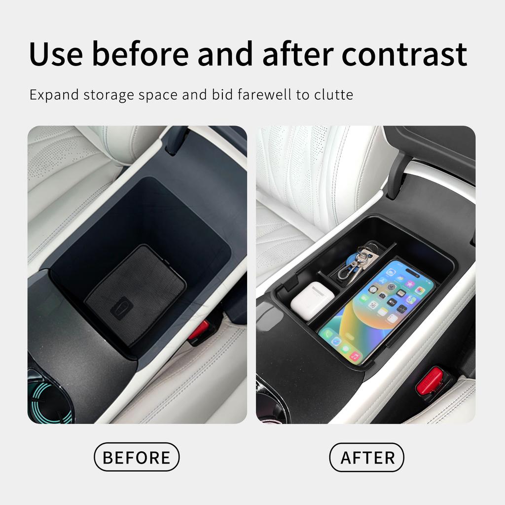 For BYD Seal 06GT 2025 TPE Center Console Armrest Storage Box Tray Organizer Car Interior Accessories Black