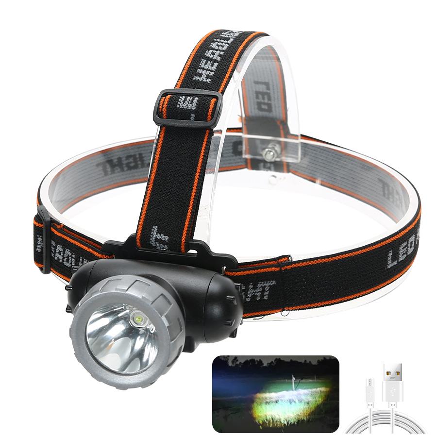 

Мощный светодиодный налобный фонарь с 3 режимами освещения, USB-перезаряжаемый, водонепроницаемый IPX7, прожектор для кемпинга, рыбалки