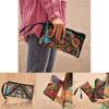 Ethnic Embroidered Long Wallet With Tassel Polyester Fabric Retro Style