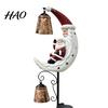 Solar Pathway Lighting for Lawn Christmas Santa Claus Moon Garden Stake Light, Waterproof Crescent Decorative Lighted Stakes LED Light Outdoor
