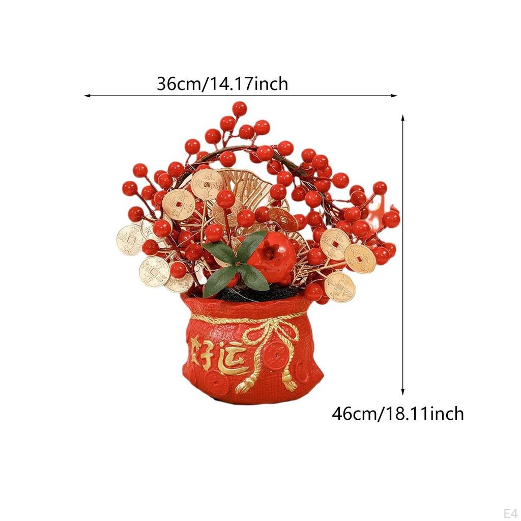 Chinese Year Feng Shui Blessing Bag Vase Decor Blessed Statue Decorative Handmade Planter
