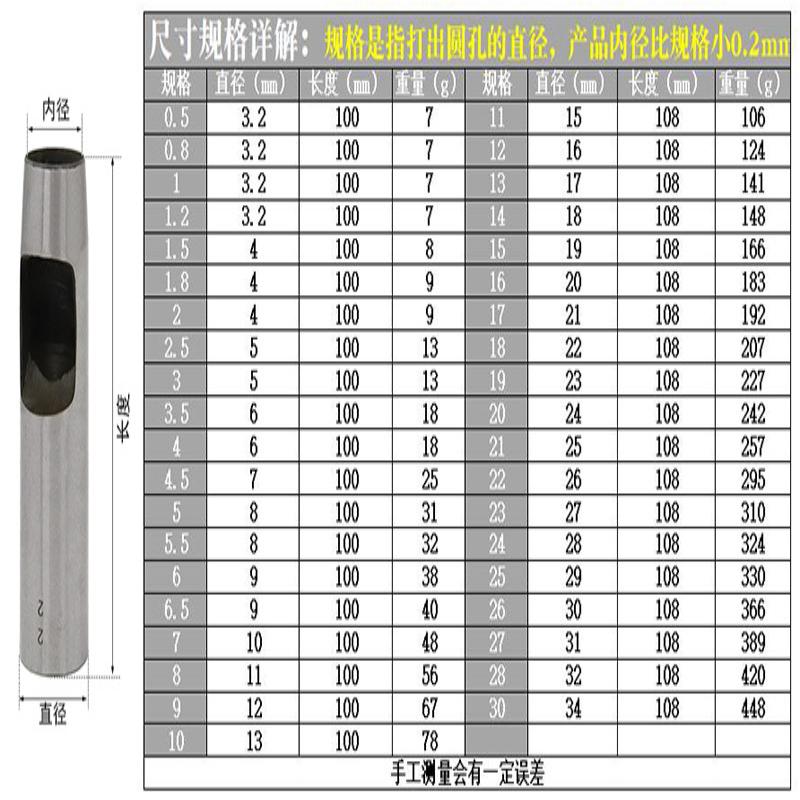 6 Pcs Kit Hollow Punch Set Round Hole Punch Tool Steel Leather Craft Working For Watch Band,Fabric,Plastics,Gasket Belt