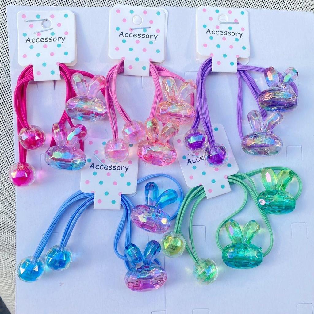 Girls' Cartoon Hair Ties - Colorful Jelly Candy Scrunchies, Elastic Rubber Bands for Kids and Babies, Cute Headwear Accessories.