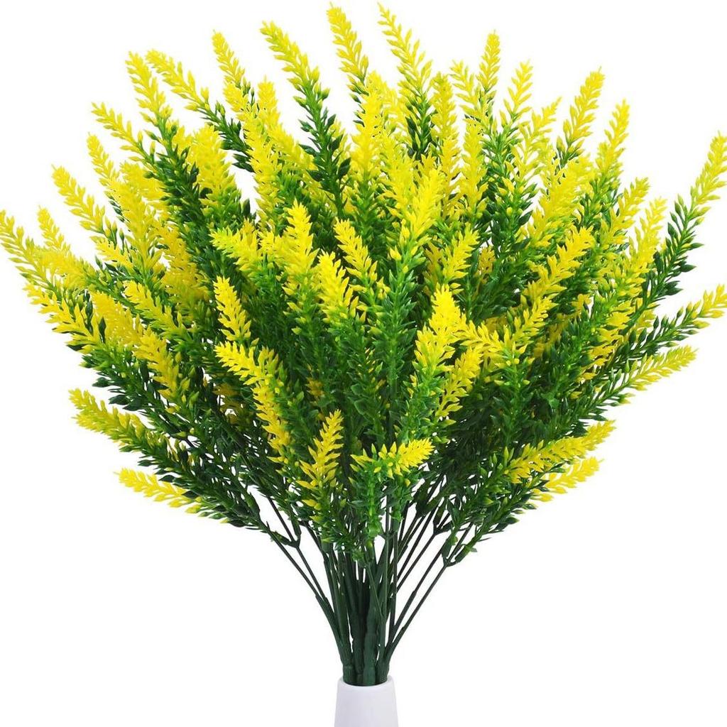 Artificial Green Plant Fake Flower Lavender Simulated Green Plant Home Decoration Plant Outdoor Pastoral Style Bundle