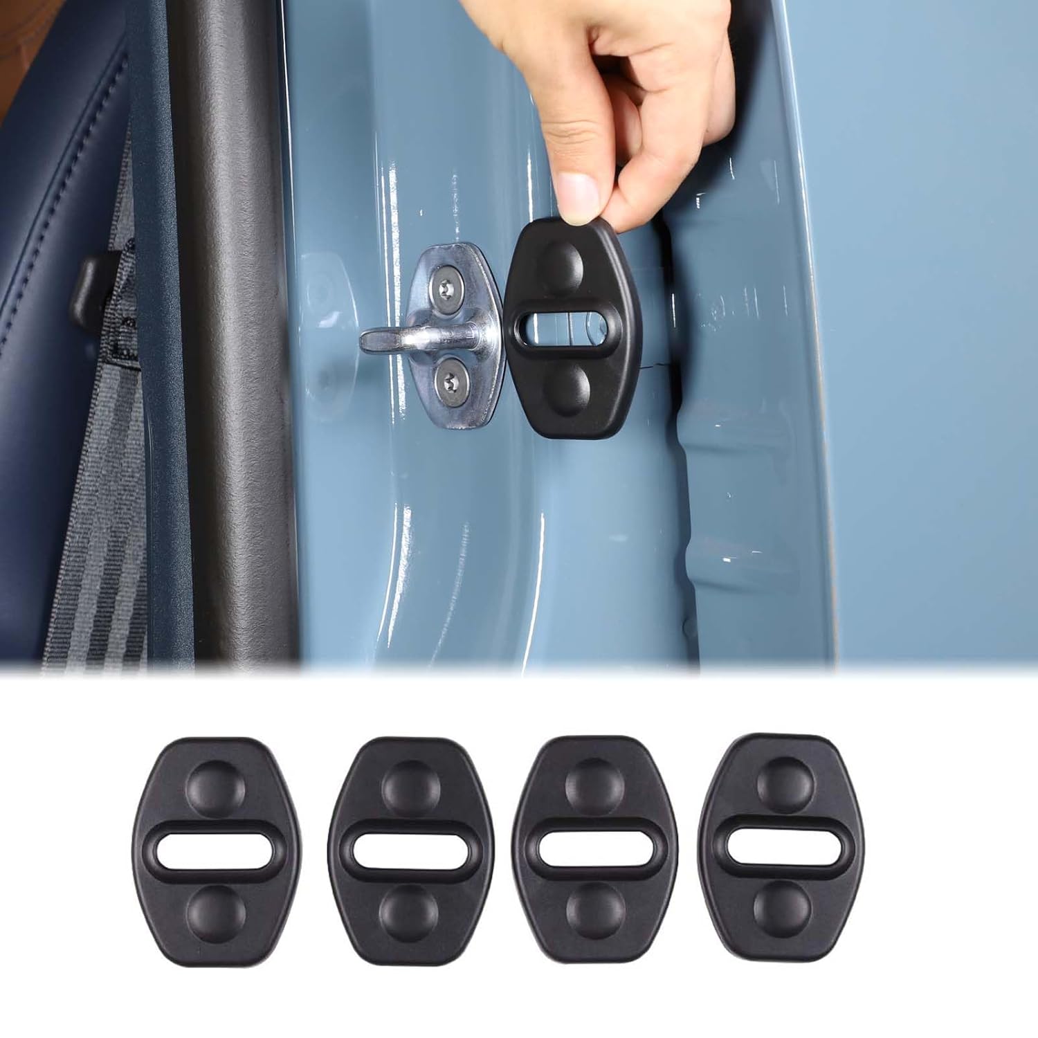 

Aunginsy 4Pcs Car Door Lock Latches Cover Protector Compatible with Ford Maverick 2022-2025 2026 Pickup Truck, Inner Front Rear Side Door Lock Latch чёрный