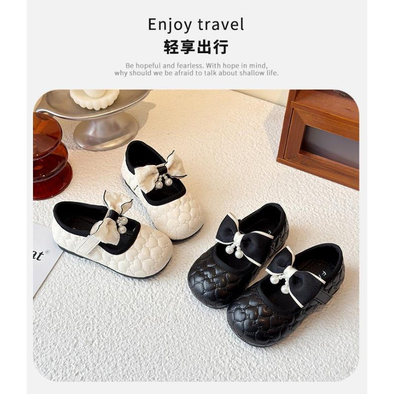 Girls Kids Bow Soft Sole Fashion Leather Shoes