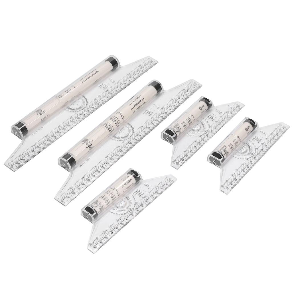5pcs Measuring Rolling 15cm 30cm Clear Scale Transparent Light Weight Parallel Rolling Ruler with
