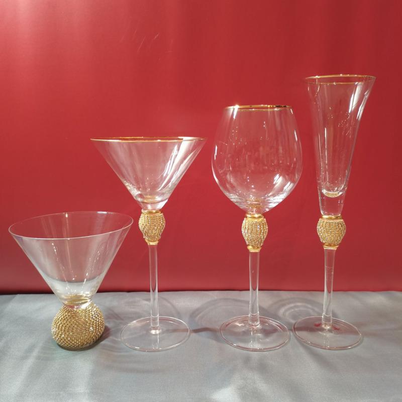 Rotweinglas mit Goldrand Diamant Cocktail Champagnerkelch Kristallweinglas Extrem Luxuriös Hochzeitsfeier Glaswaren Trinkbecher