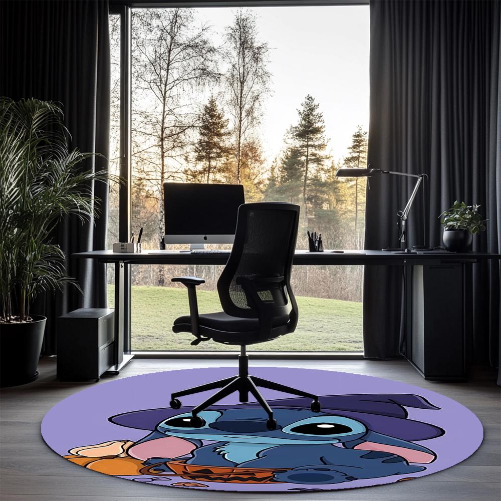 Stitch Printed Round Rug Carpet Chair Rug Area Rug Entryway Doormats,for Office Chair Living Room Bedroom Kitchen Room.