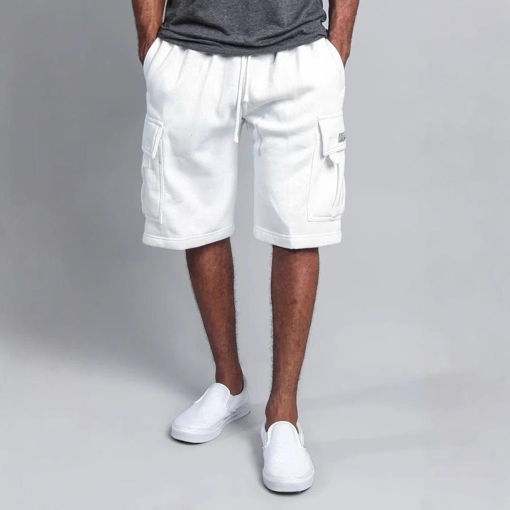 

Men s Summer New Five Work Trousers Men s Casual Multi-pocket Loose Straight Sports Shorts XXXL білий