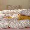 Small Fresh Class A Yarn-Dyed Cotton And Linen Cotton Yarn Wrinkled Yarn, Small Floral Quilt Cover, Bed Sheet Skin-Friendly And Soft 4-Piece Set