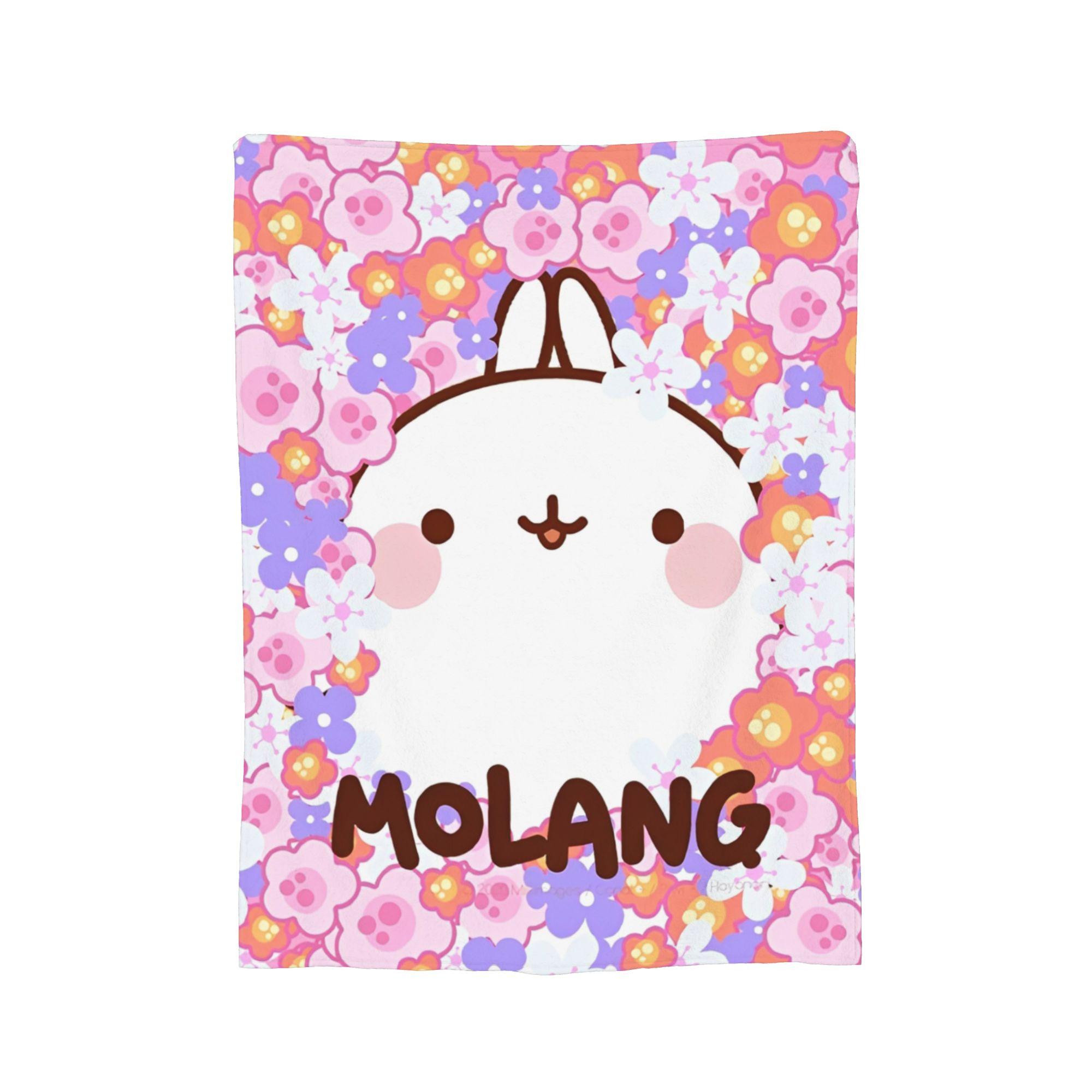 Мультяшная M-Molangs и Piupiu Плед Флисовый Текстиль Декор   Многофункциональный Легкий Плед для Кровати Дивана Покрывала 30x40in