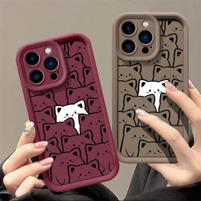 Funda de Teléfono Linda Pareja de Gatos Oso para Motorola MOTO Edge 40 50 Pro Fusion Ultra G85 G35 G75 G05 G84 G15 G34 E14 Funda de Silicona