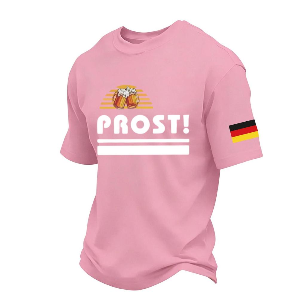 Unisex Loose Fit Casual Short Sleeve T-Shirt Oktoberfest Beer Festival Print Comfortable Everyday Wear