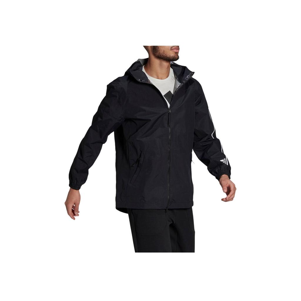 Adidas Logo Letter Print Hooded Straight Fit Warm Jacket Men Jacket Black GM0895