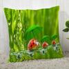 Natural Ladybug Pattern Pillowcase Home Room Decoration Office Chair Living Room Sofa Cushion Cover Peach Skin Pillowcase