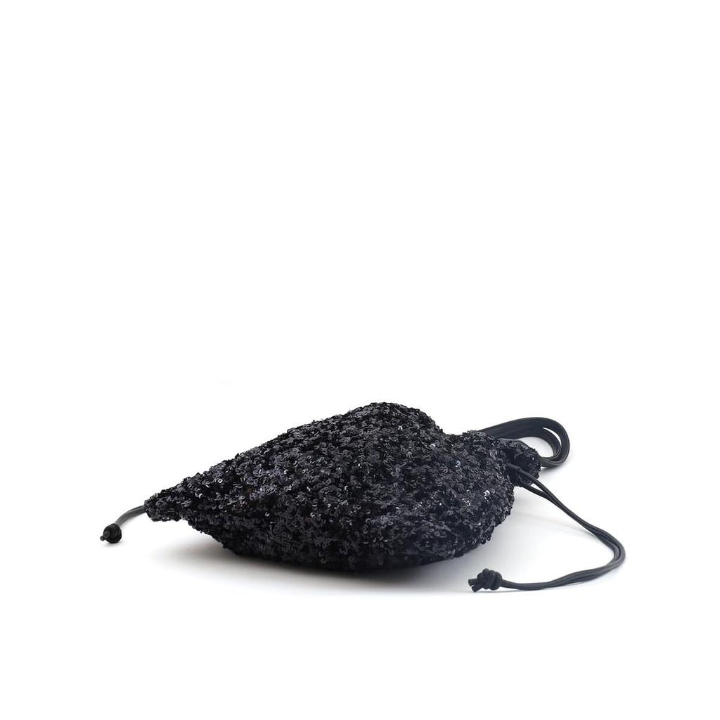Cuco Sequin Drawstring Tote BagA4 Size, 2553111607, Black (210)