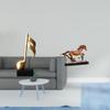 Musical Horse Note Resin Figurine Creative Tabletop Artwork Centerpiece Ornament for Desk Fireplace