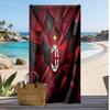 מגבת חוף מודפסת AC Milan, מגבת רכה מתייבשת במהירות, שמיכת חוף מלבנית גדולה ניידת לנסיעות, בריכה
