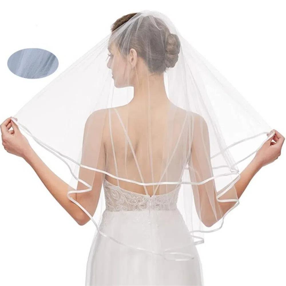 2 Tiers Bridal Veil Double Mesh Bride Headpiece Elegant Wedding Veil  Wedding