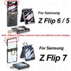 Luxury Plating Magnetic Hinge Case for Samsung Galaxy Z Flip 7 6 5 Screen Glass Ring Holder Hard Cover for Galaxy Z Flip7 Case