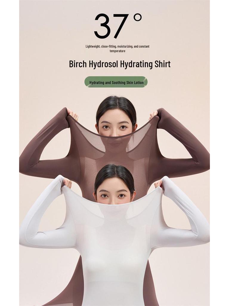 Ultra-Thin Birch HS800 Women's Autumn Seamless Hydrating Shirt & High Elasticity Warm Underlayer Set