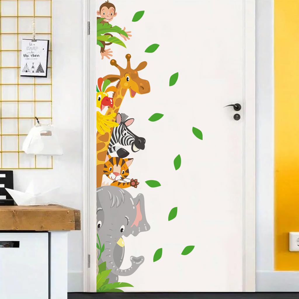 Kleine Tiere Grüne Blätter Wandaufkleber Kinderzimmer Wohnzimmer Wanddekoration Selbstklebend Heimdekoration