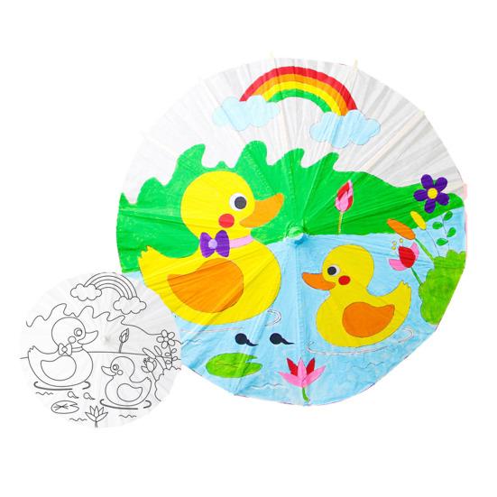 40/60CM DIY Hand-Painting Paper Umbrella Chinese Style Decorative White Oil-paper Umbrella with Wooden Handle Kids Coloring Oriental Umbrella Crafts