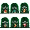 5PCS Green Christmas Velvet Bags Bracelet Jewelry Storage Jewelry Packaging Bag  For Christmas