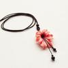 geegee flower gemstone string necklace - pink