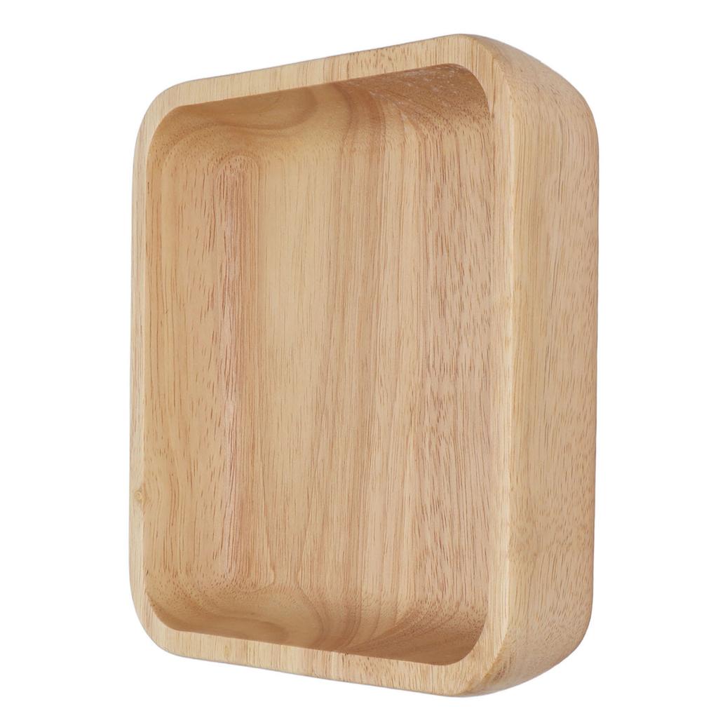 Wood Salad Bowl Square Thicked Simple Food Rice Salad Bowl Kitchen Tableware for Restaurant18cm / 7.1in