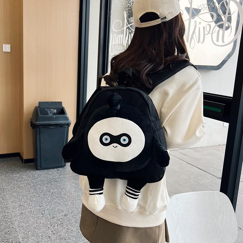

2025 Cute Egg Mini Canvas Cartoon Doll Doll Children s School Bag Burden Reduction Ridge Backpack імбирний