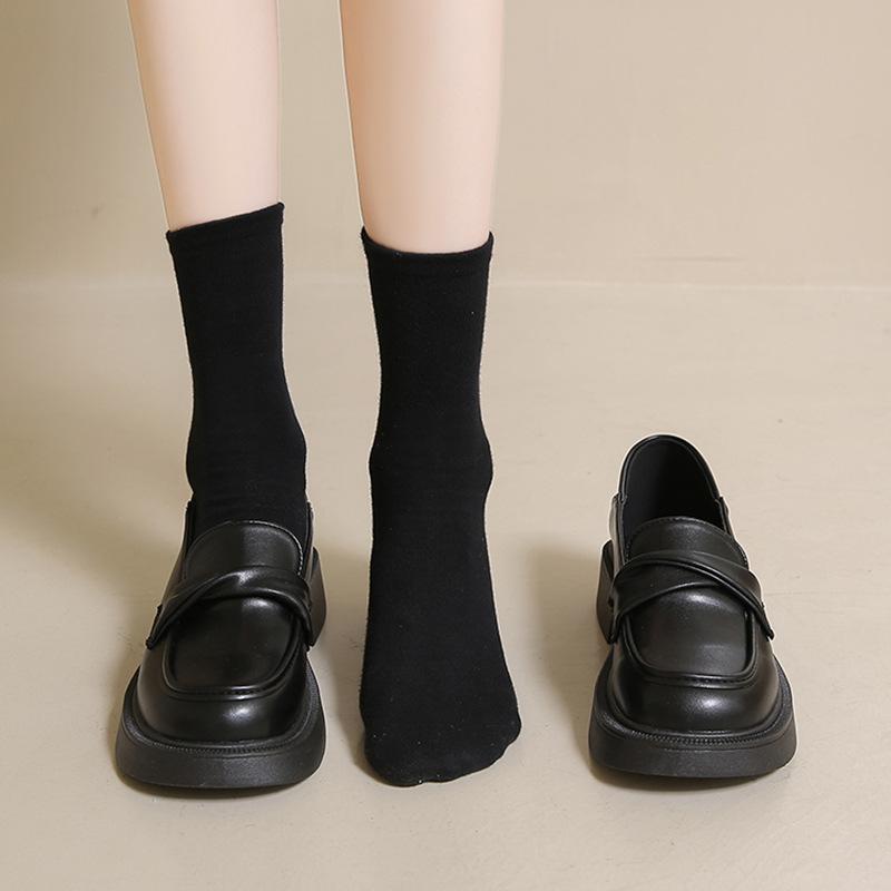 British style one-pedal small leather shoes women's 2025 spring and summer new jk versatile platform retro college style loafers