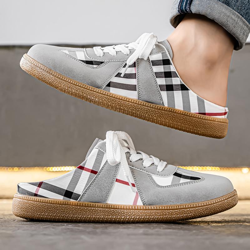 Men's casual slippers four seasons outdoor breathable stirrups fashion lightweight walking shoes soft non-slip indoor lazy shoes