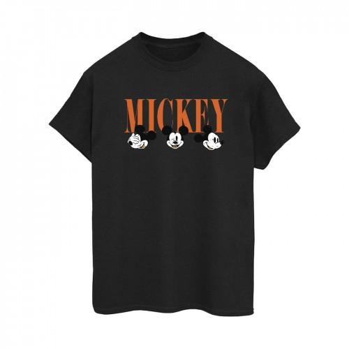 Disney Mickey Mouse Faces Cotton Boyfriend T-skjorte for kvinner/damer