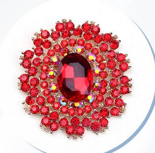 

SKEDS Crystal Fashion Women Big Brooch Round Luxury Exquisite Pin Lady Banquet Party Rhinestone Brooches Pins Jewelry Gift красный