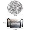 8 Pieces Cotton Rope Woven Placemats With Stand Insulation Pads For Drinks Woven Coaster Set Home Decoration