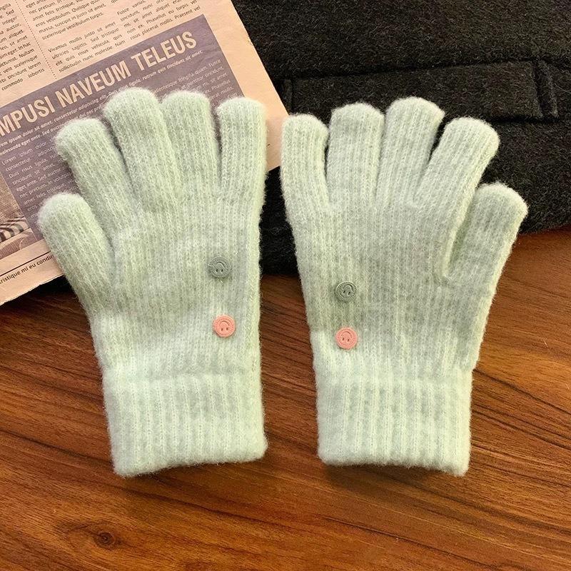Christmas red finger gloves female winter student cute thickened plush riding warm winter tide